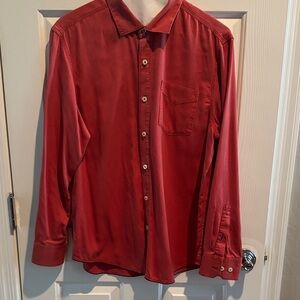 Tommy Bahama Men's Rich Red Casual Button Down Shirt